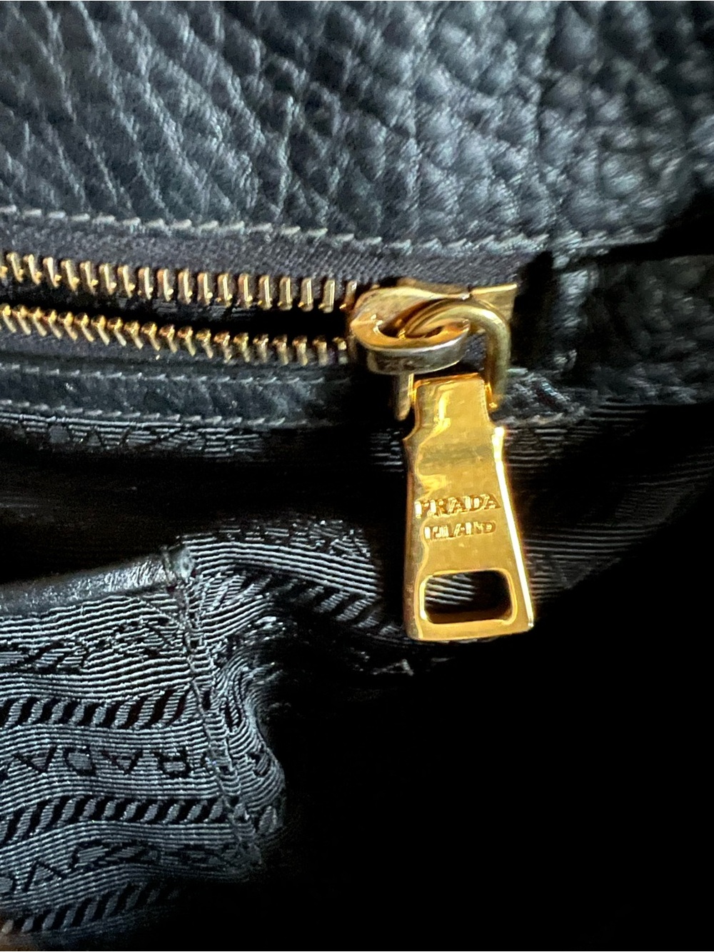 Prada Black Leather Tote with Gold Hardware Accents - Picture 10 of 10